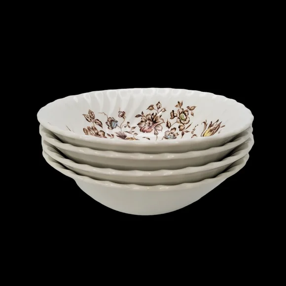 4 Vintage Staffordshire Bouquet 6" Cereal Bowls by Johnson Brothers England - Picture 2 of 8